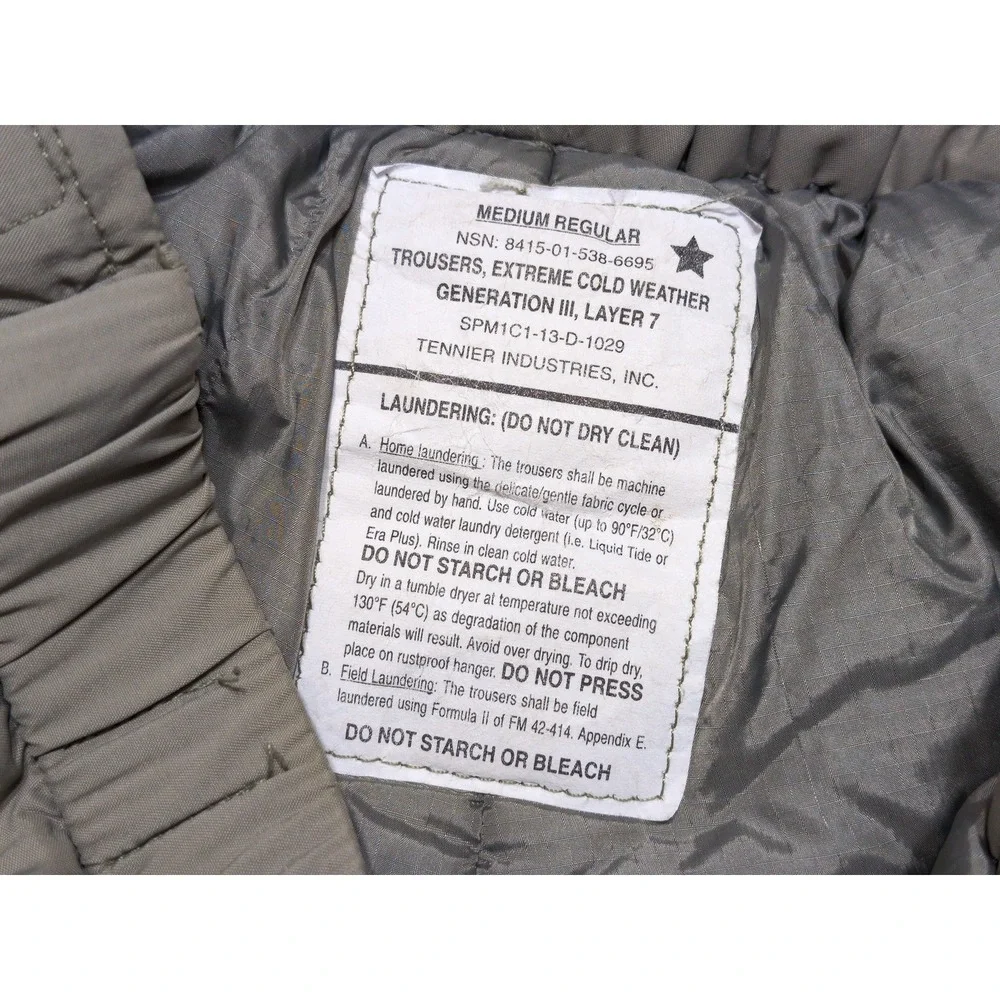 US MILITARY Extreme Cold Weather Trousers Pants Layer 7 8415-01-538-6695 Medium